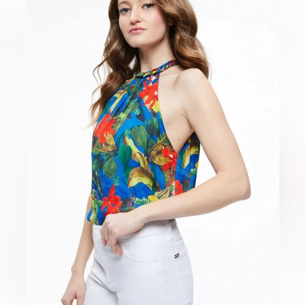 Alice + Olivia  maris floral sleeves top size small